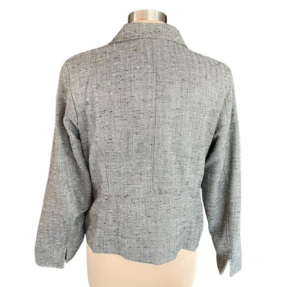Coldwater Creek Gray Tweed Blazer Size 14 Petite Business Professional Work Wear - Picture 4 of 11